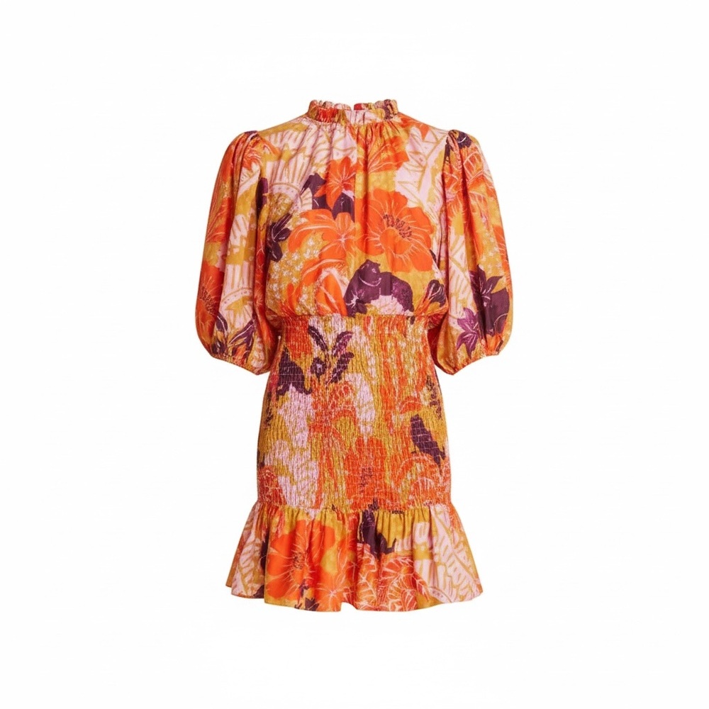 Farm Rio Jungle Panther Smocked Mini Dress – Size S